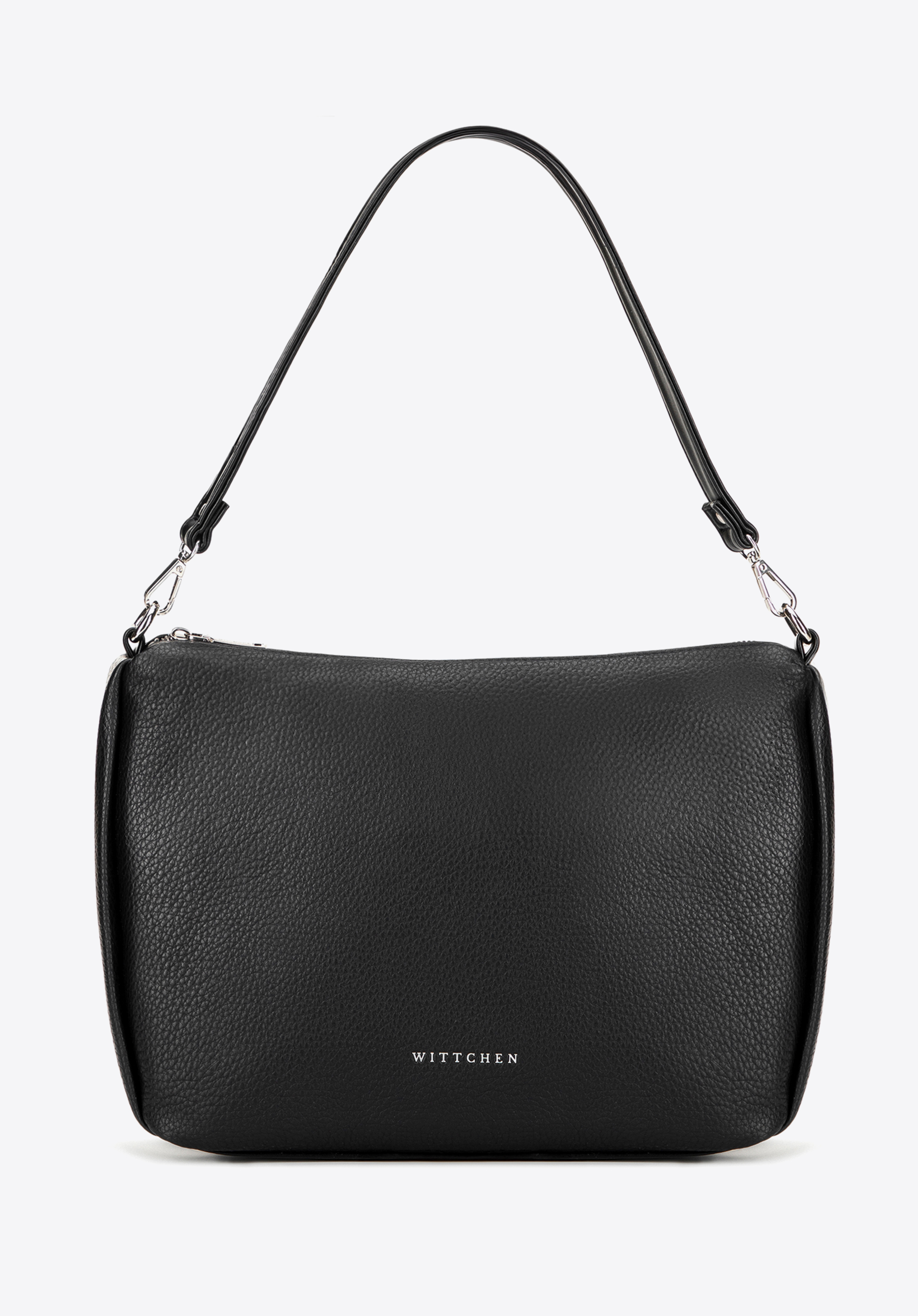 Damska torebka na ramię z ekoskóry z dżetami, czarny, 101-4Y-706-1, Zdjęcie 1