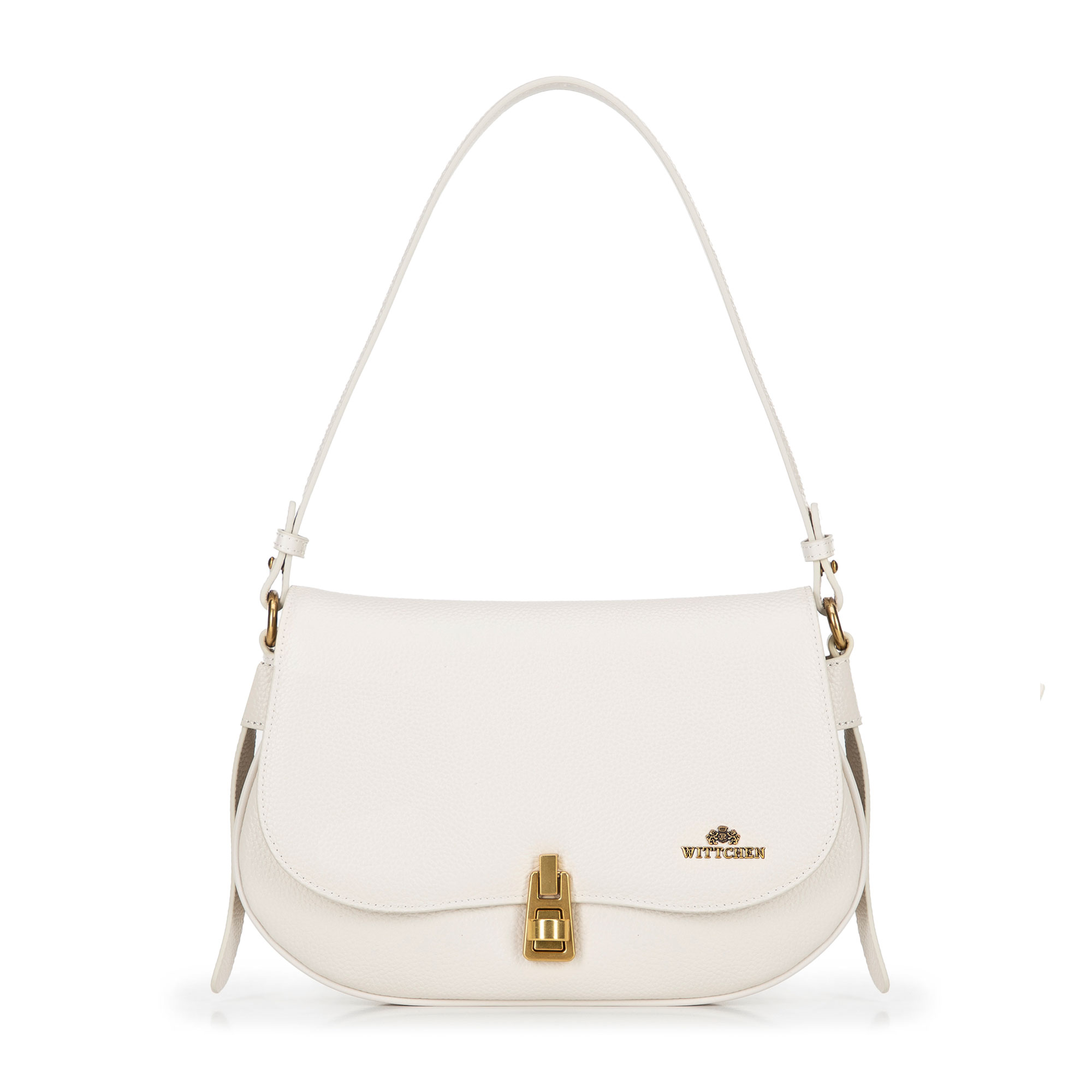 Krémová dámska crossbody kabelka Wittchen z prírodnej kože, Vyberte variant krémová