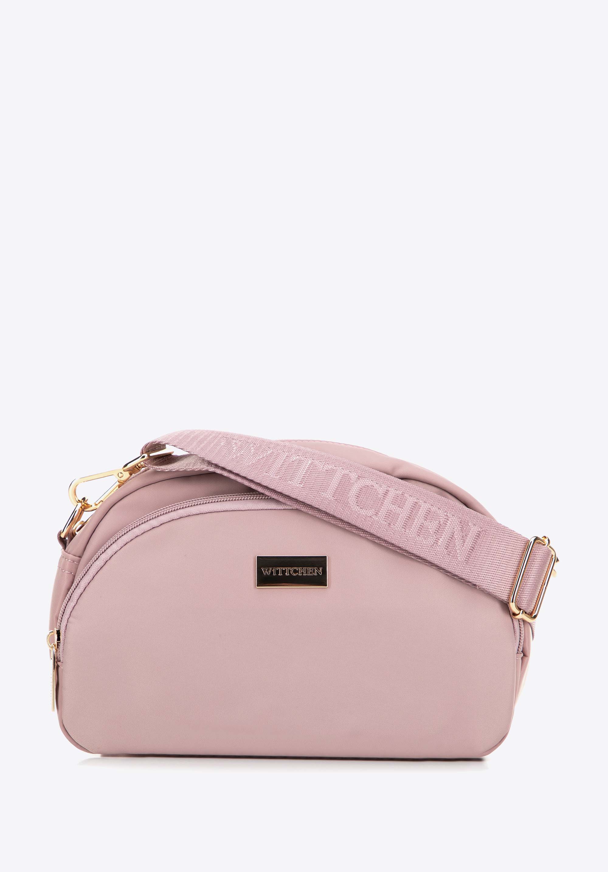 Women's pink nylon crossbody bag