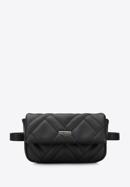 Women's quilted waist bag, black, 95-3Y-517-3, Photo 1