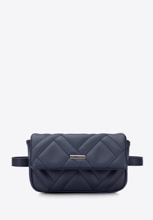 Women's quilted waist bag, navy blue, 95-3Y-517-7, Photo 1