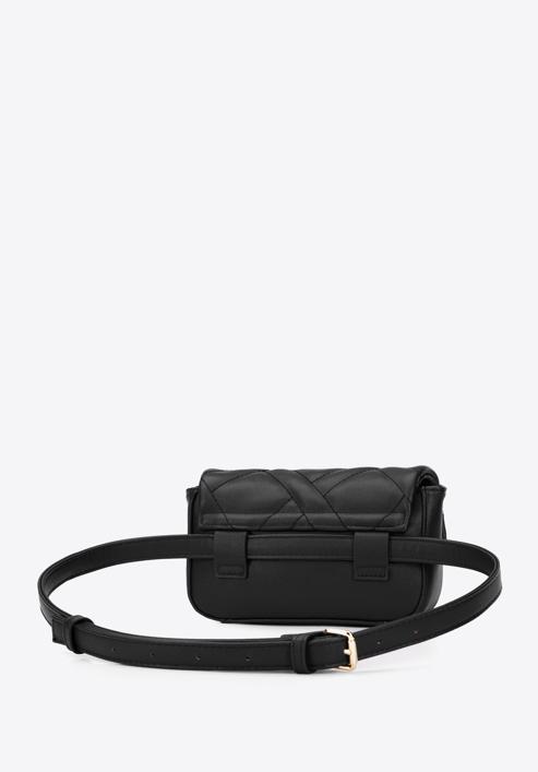 Women's quilted waist bag, black, 95-3Y-517-1, Photo 2
