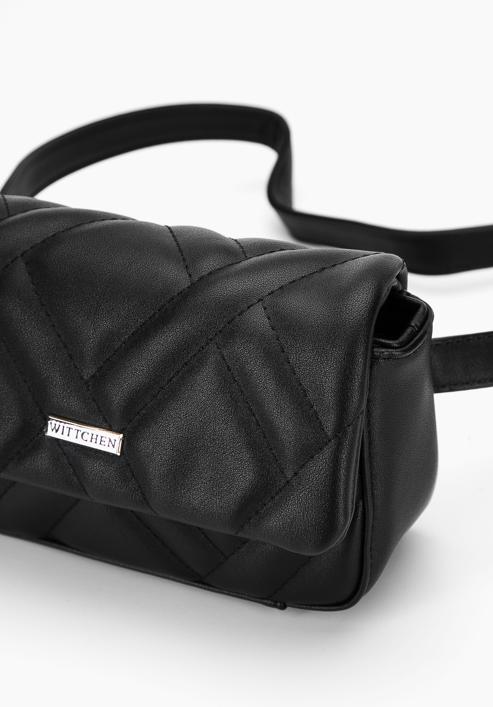 Women's quilted waist bag, black, 95-3Y-517-3, Photo 4