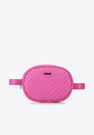 Chevron quilted waist bag, pink, 92-4Y-574-P, Photo 1