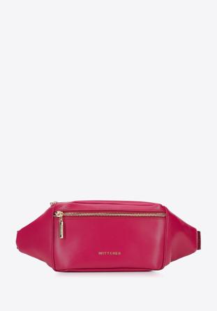 Women's classic leather waist bag, dark pink, 95-3E-651-P, Photo 1