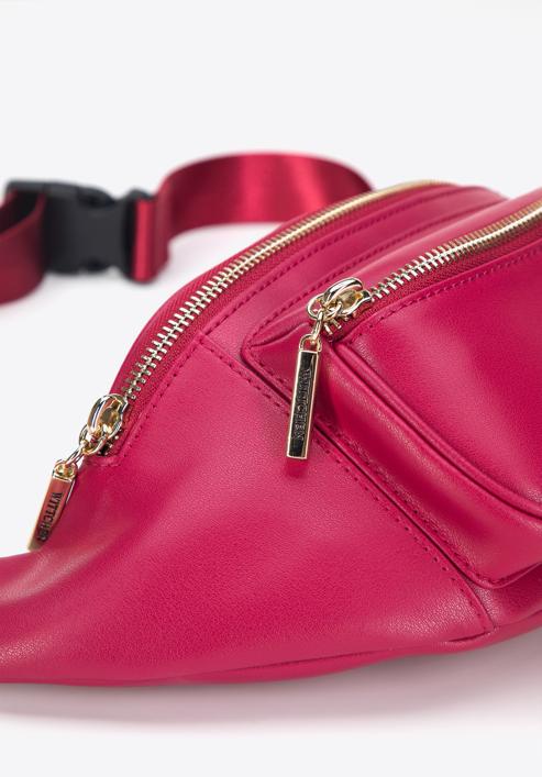 Women's leather waist bag, raspberry, 95-4E-608-P, Photo 4