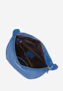 Damska torebka nerka skórzana z ukośnym pikowaniem, niebieski, 92-4E-656-7, Zdjęcie 3