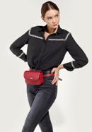 Women's faux leather croc print waist bag, red, 95-3Y-533-3, Photo 15