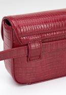 Women's faux leather croc print waist bag, red, 95-3Y-533-3, Photo 4