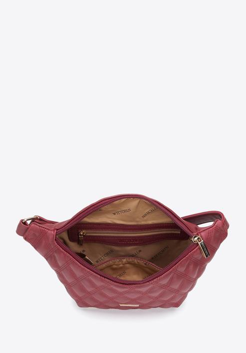Quilted faux leather waist bag, dar red, 95-2Y-510-7, Photo 3