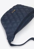 Quilted faux leather waist bag, navy blue, 95-2Y-510-7, Photo 4