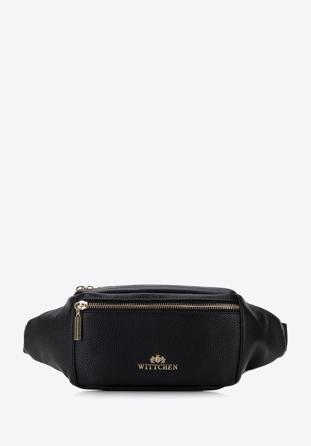 Women's leather waist bag, black, 96-4E-604-1, Photo 1