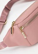 Women's plain leather waist bag, muted pink, 98-3E-617-9, Photo 4