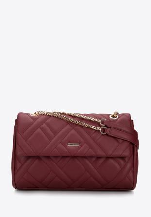 Women's quilted flap bag, red, 95-4Y-516-3, Photo 1