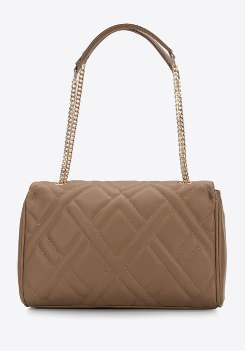 Women's quilted flap bag, beige, 95-4Y-516-3, Photo 3