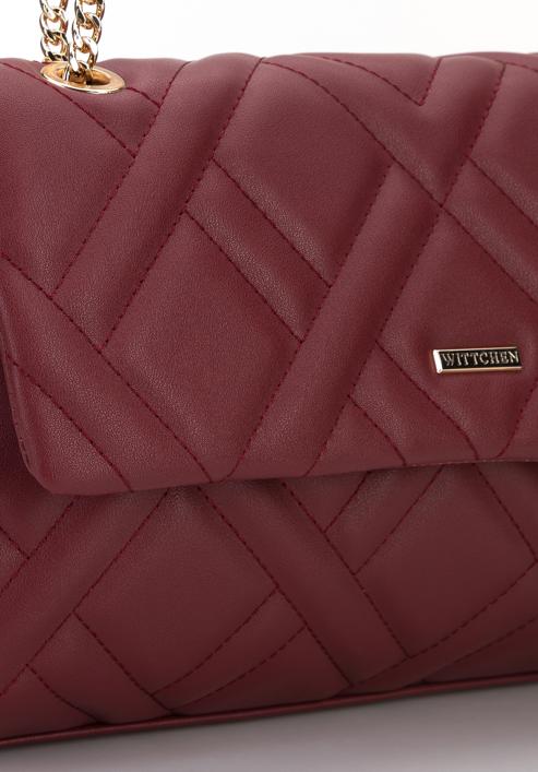 Women's quilted flap bag, red, 95-4Y-516-3, Photo 5