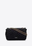 Quilted faux leather flap bag, black, 97-4Y-604-9, Photo 1