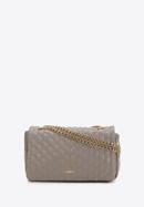 Quilted faux leather flap bag, beige grey, 97-4Y-604-F, Photo 1