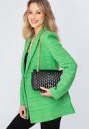 Quilted faux leather flap bag, black, 97-4Y-604-1, Photo 15