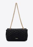 Quilted faux leather flap bag, black, 97-4Y-604-9, Photo 2