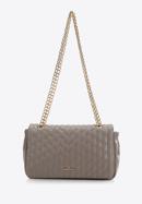 Quilted faux leather flap bag, beige grey, 97-4Y-604-F, Photo 2