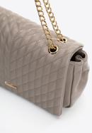 Quilted faux leather flap bag, beige grey, 97-4Y-604-F, Photo 5