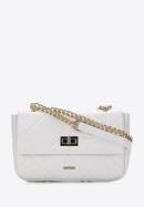 Women's quilted faux leather crossbody bag, off white, 97-4Y-229-0, Photo 1
