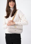 Women's quilted faux leather crossbody bag, light beige, 97-4Y-229-P, Photo 16