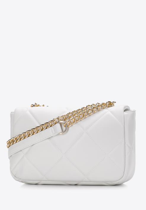 Women's quilted faux leather crossbody bag, off white, 97-4Y-229-0, Photo 2