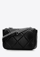 Women's quilted faux leather crossbody bag, black-graphite, 97-4Y-229-9, Photo 2