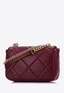 Women's quilted faux leather crossbody bag, burgundy, 97-4Y-229-3, Photo 2