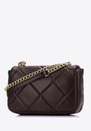 Women's quilted faux leather crossbody bag, dark brown, 97-4Y-229-3, Photo 2