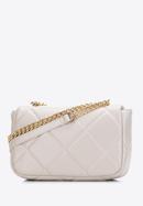 Women's quilted faux leather crossbody bag, light beige, 97-4Y-229-3, Photo 2