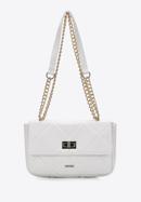 Women's quilted faux leather crossbody bag, off white, 97-4Y-229-1G, Photo 3