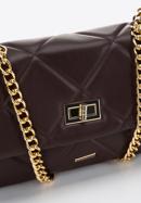 Women's quilted faux leather crossbody bag, dark brown, 97-4Y-229-P, Photo 5