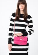 Women's quilted faux leather flap bag, pink, 97-4Y-228-0, Photo 15