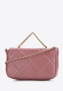 Women's quilted faux leather flap bag, muted pink, 97-4Y-228-4, Photo 2