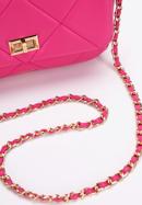 Women's quilted faux leather flap bag, pink, 97-4Y-228-0, Photo 4
