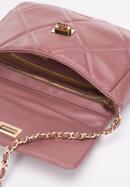Women's quilted faux leather flap bag, muted pink, 97-4Y-228-1S, Photo 4