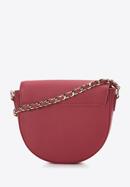 Women's leather saddle bag with a chain shoulder strap, red, 97-4E-005-3, Photo 2
