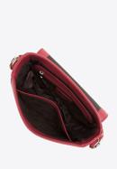 Women's leather saddle bag with a chain shoulder strap, red, 97-4E-005-3, Photo 3