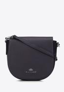 Women's quilted leather saddle bag, navy blue, 97-4E-010-9, Photo 1