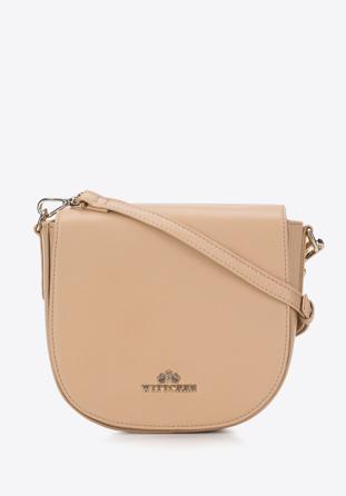 Women's quilted leather saddle bag, beige, 97-4E-010-9, Photo 1