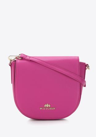 Women's quilted leather saddle bag, pink, 97-4E-010-P, Photo 1
