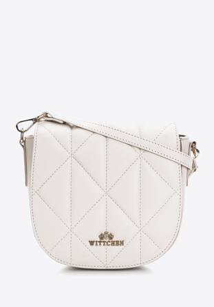 Women's quilted leather saddle bag, cream, 97-4E-012-0, Photo 1