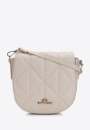 Women's quilted leather saddle bag, light beige, 97-4E-012-P, Photo 1