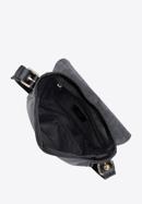 Women's leather saddle bag with tassel detail, black, 95-4E-023-3, Photo 3