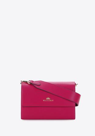 Women's classic leather crossbody bag, pink, 97-4E-631-P, Photo 1