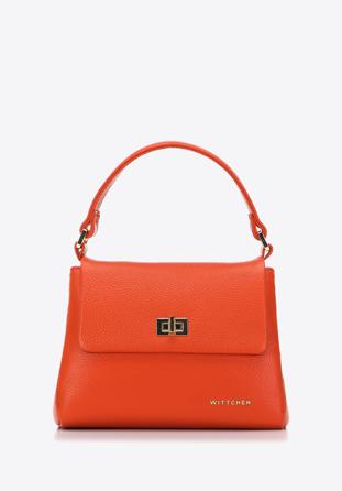 Small leather tote bag, orange, 98-4E-621-6, Photo 1