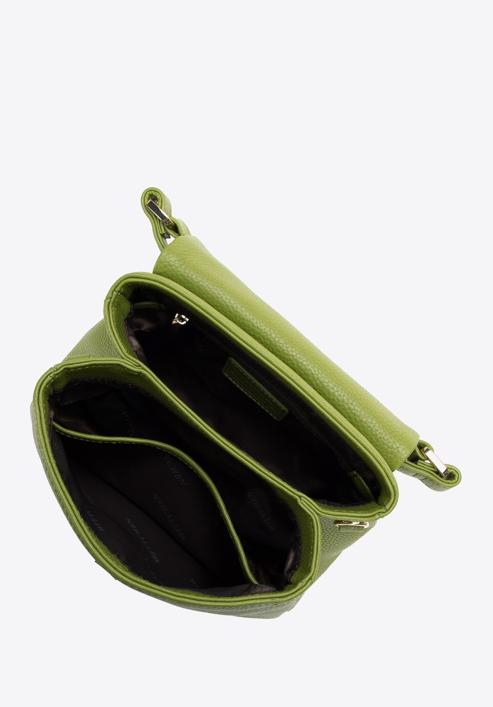 Damska torebka skórzana dwukomorowa mała, zielony, 98-4E-621-0, Zdjęcie 3